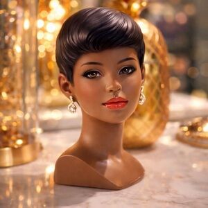 Vintage Woman Bust Statue Art